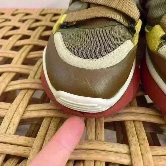 Chloé Sonnie Color Block Leather made in Italy Sneakers Olive green 36 luxury - Picture 5 of 14